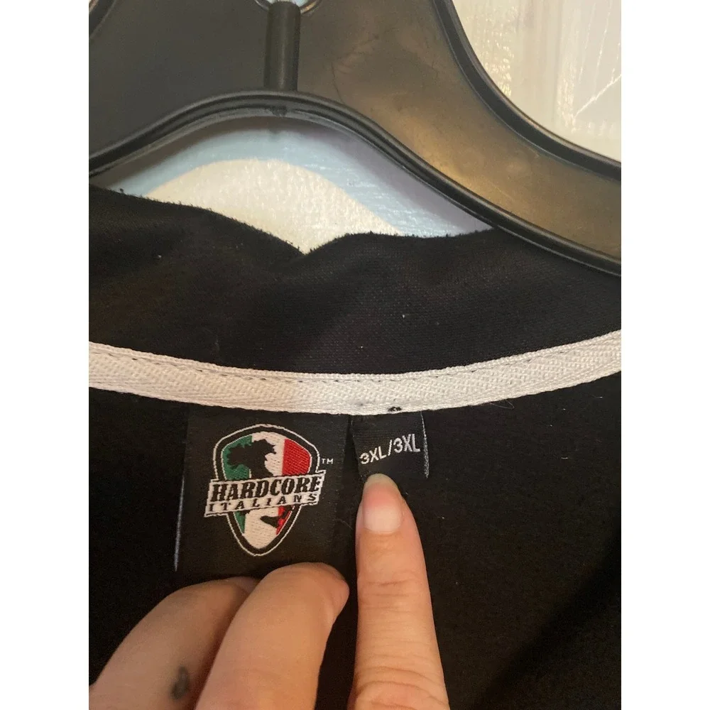 Hardcore Italians Italia Track Jacket Mens 3XL Black Full Zip Sportswear Coat